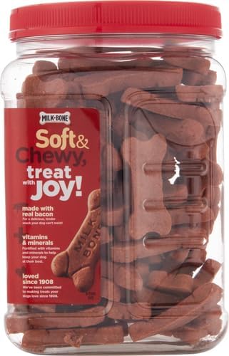 Milk-Bone Soft & Chewy Dog Treats, Made with Real Bacon, 10 Pouches