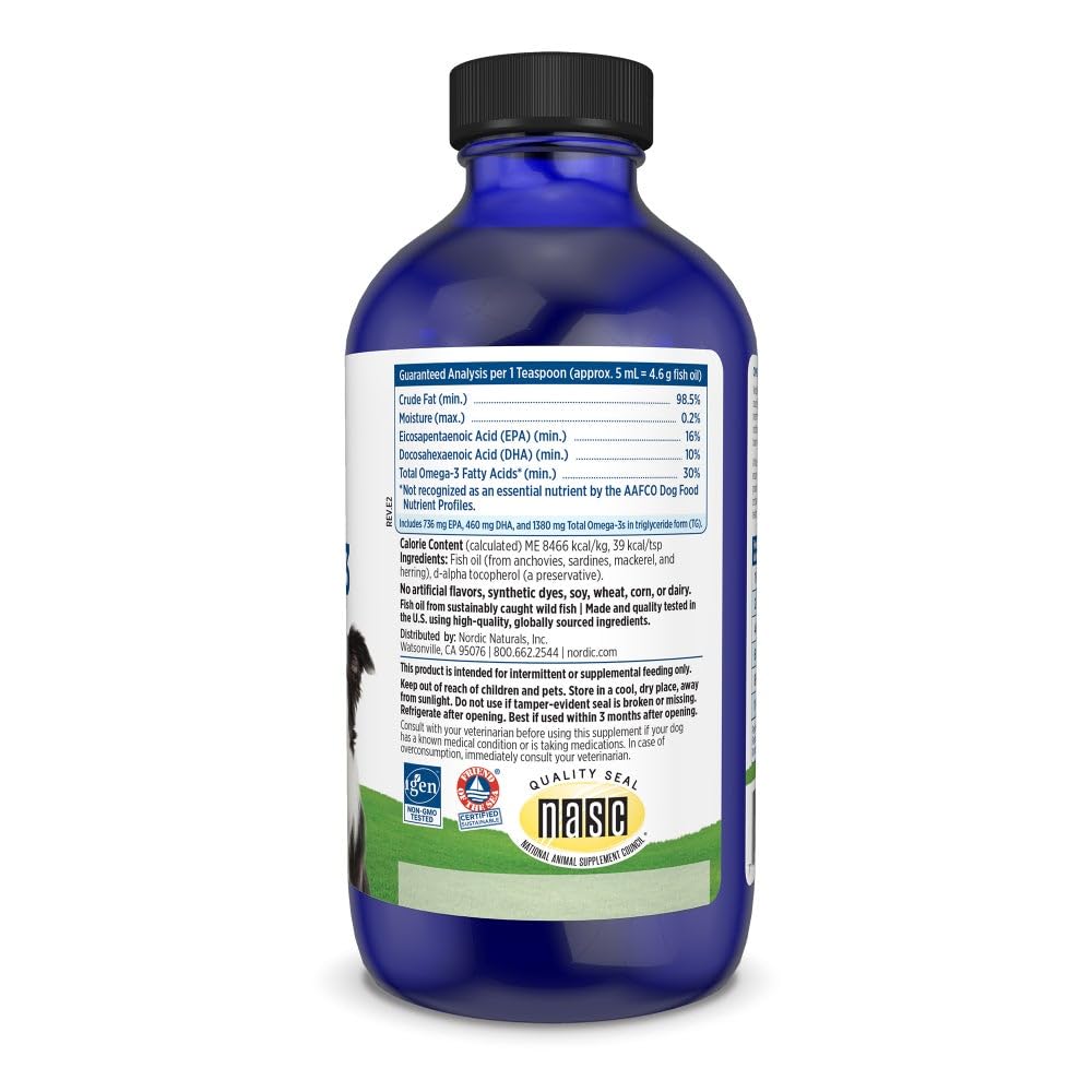 Nordic Naturals Omega-3 Pet, 1380mg Fish Oil for Dogs w/EPA DHA - 16oz