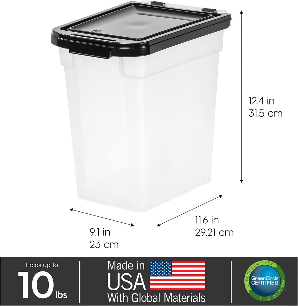 IRIS USA Dog Food Storage Container, Up to 30 lbs, Navy, Made in USA