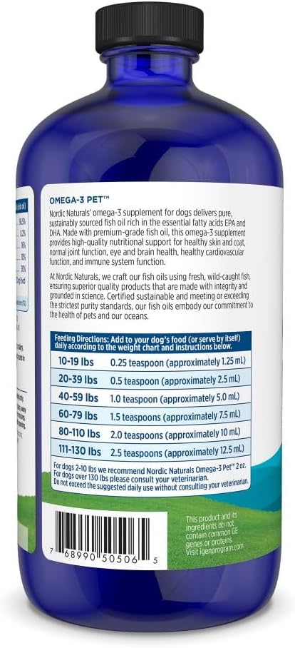 Nordic Naturals Omega-3 Pet, 1380mg Fish Oil for Dogs w/EPA DHA - 16oz