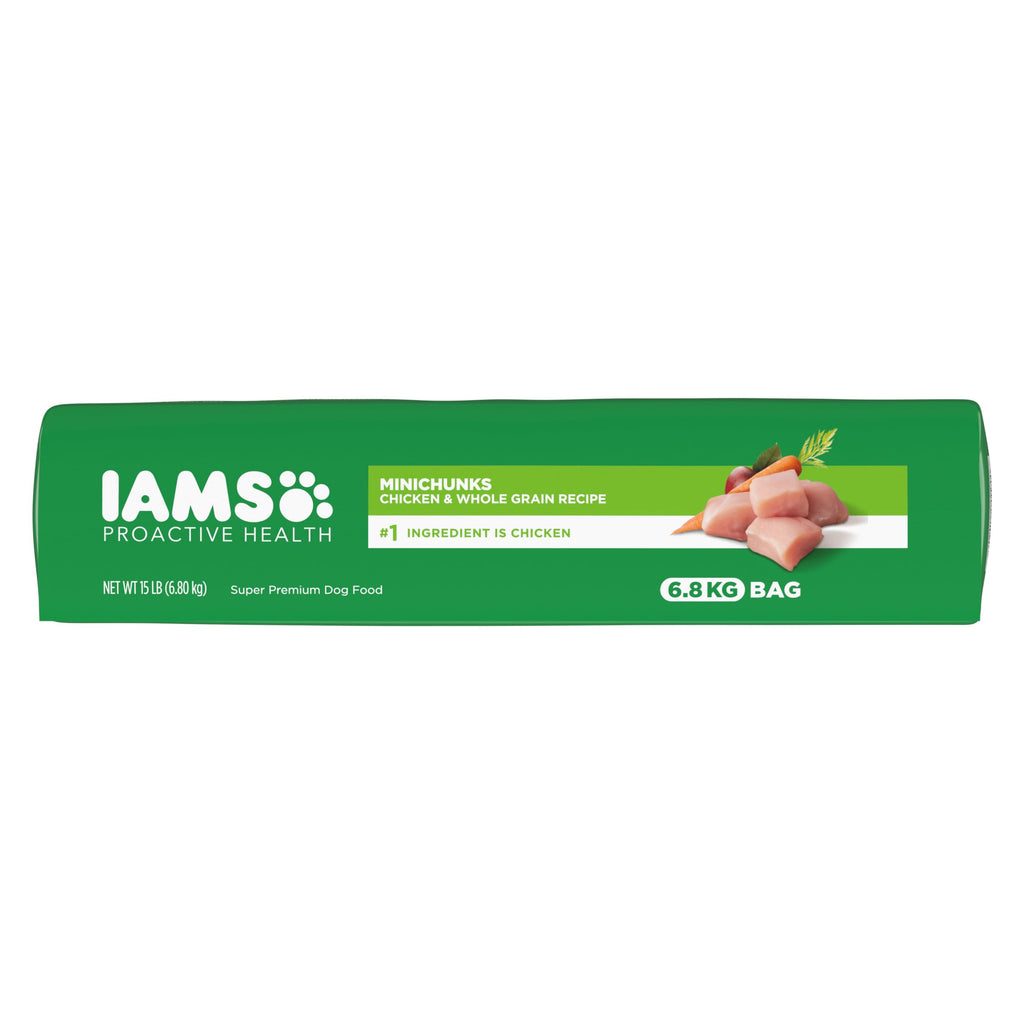 IAMS Proactive Health Adult Minichunks Dry Dog Food, Chicken, 30 lb | Real chicken #1 ingredient, no fillers, natural fiber & prebiotics, Omega-6 fatty acids, antioxidants for immune support