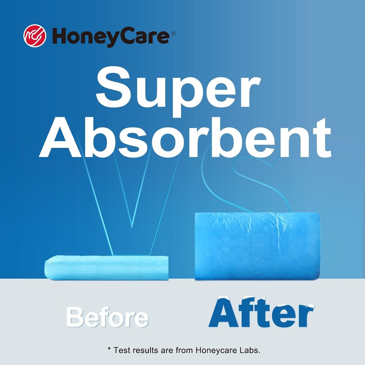 HONEY CARE All-Absorb, Large 22" x 23", 100 Count, Dog and Puppy Training Pads, Ultra Absorbent and Odor Eliminating, Leak-Proof 5-Layer Potty Training Pads with Quick-Dry Surface, Blue, A01