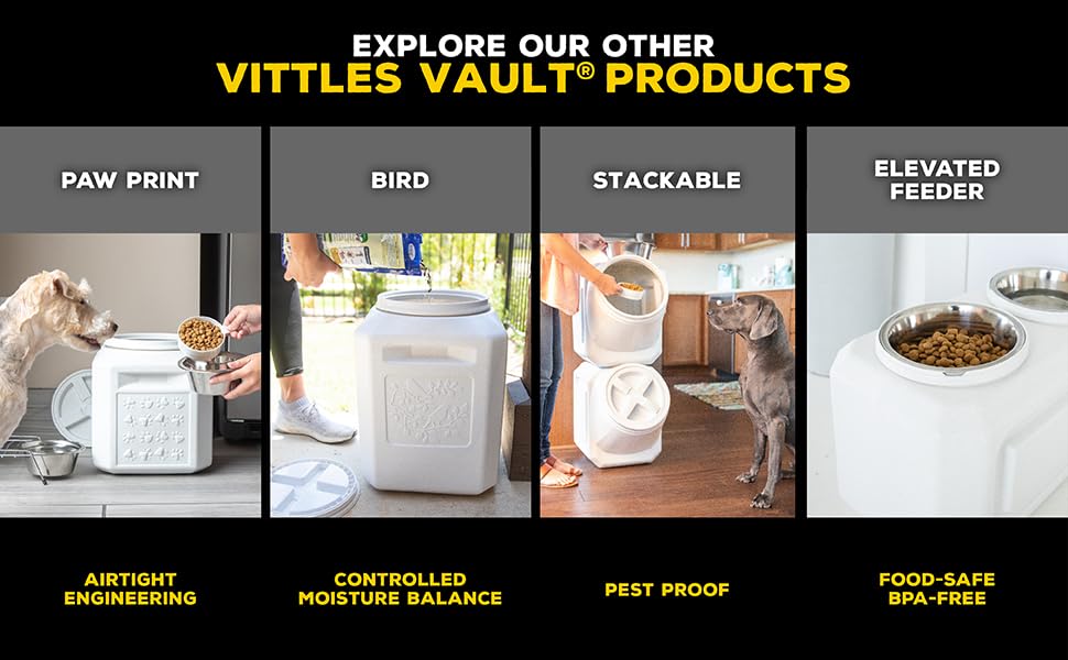 Vittles Vault Airtight Pet Food Storage Container, Fits up to 15lbs