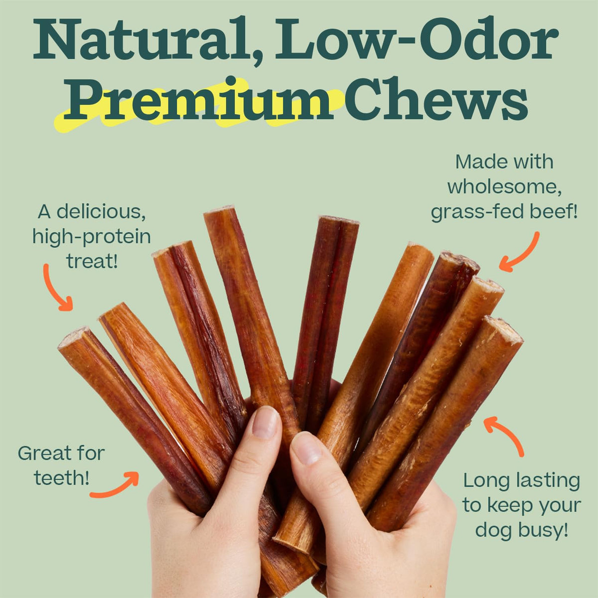 WOOF Bully Sticks Dog Chew Treats, 6 Inch, 25 Count