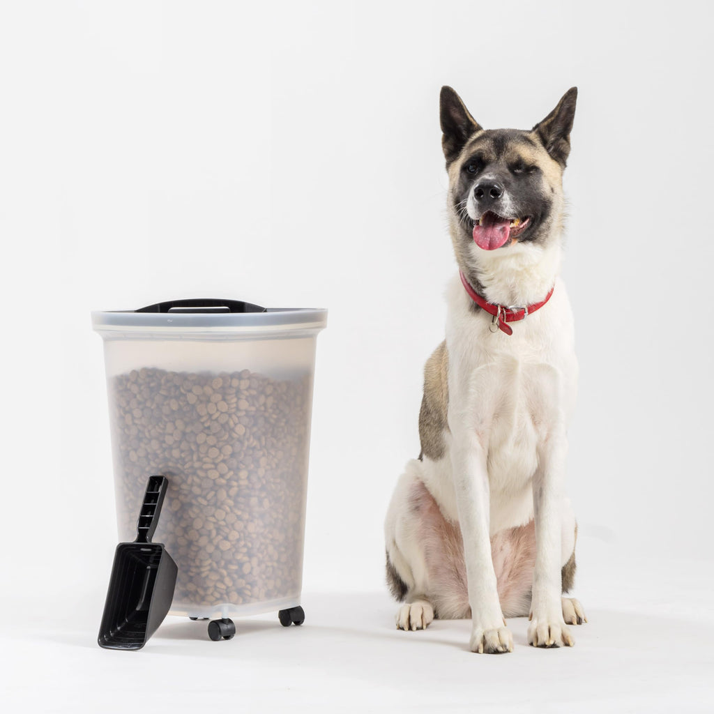 IRIS USA Dog Food Storage Container, Up to 30 lbs, Navy, Made in USA