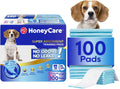HONEY CARE All-Absorb, Large 22" x 23", 100 Count, Dog and Puppy Training Pads, Ultra Absorbent and Odor Eliminating, Leak-Proof 5-Layer Potty Training Pads with Quick-Dry Surface, Blue, A01