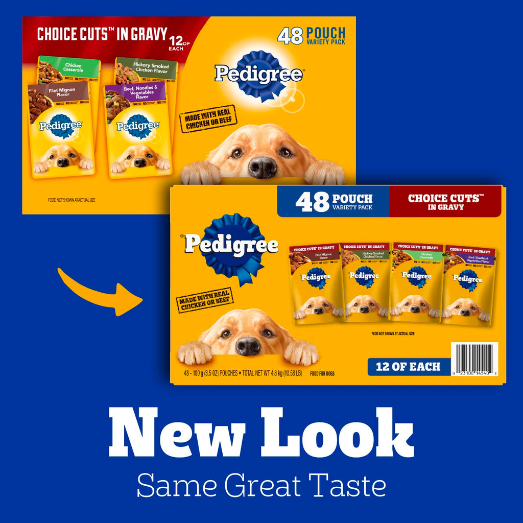 Pedigree Choice Cuts in Gravy Adult Soft Wet Dog Food 24-Count Variety Pack, 3.5 oz. Pouches