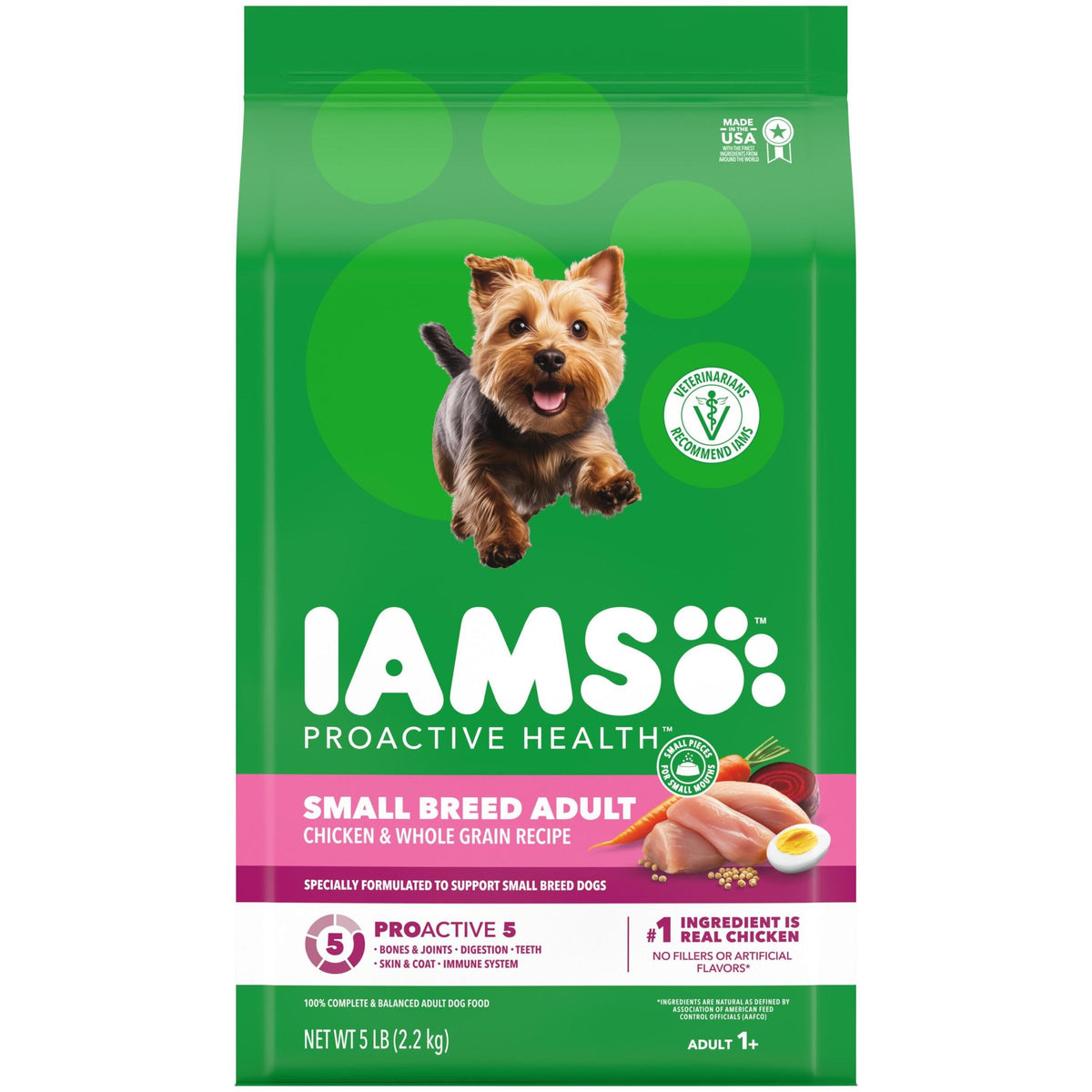 IAMS Proactive Health Dry Dog Food for Small Breeds, Adult Dog Food Dry Recipe, 7 lb. Bag