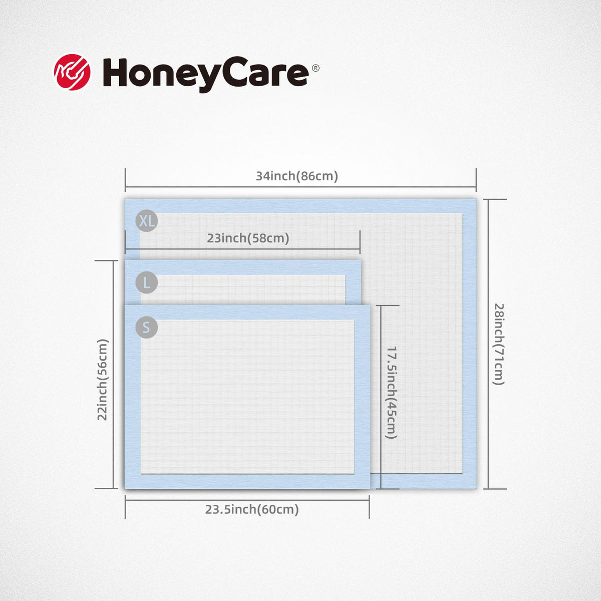 HONEY CARE All-Absorb, Large 22" x 23", 100 Count, Dog and Puppy Training Pads, Ultra Absorbent and Odor Eliminating, Leak-Proof 5-Layer Potty Training Pads with Quick-Dry Surface, Blue, A01