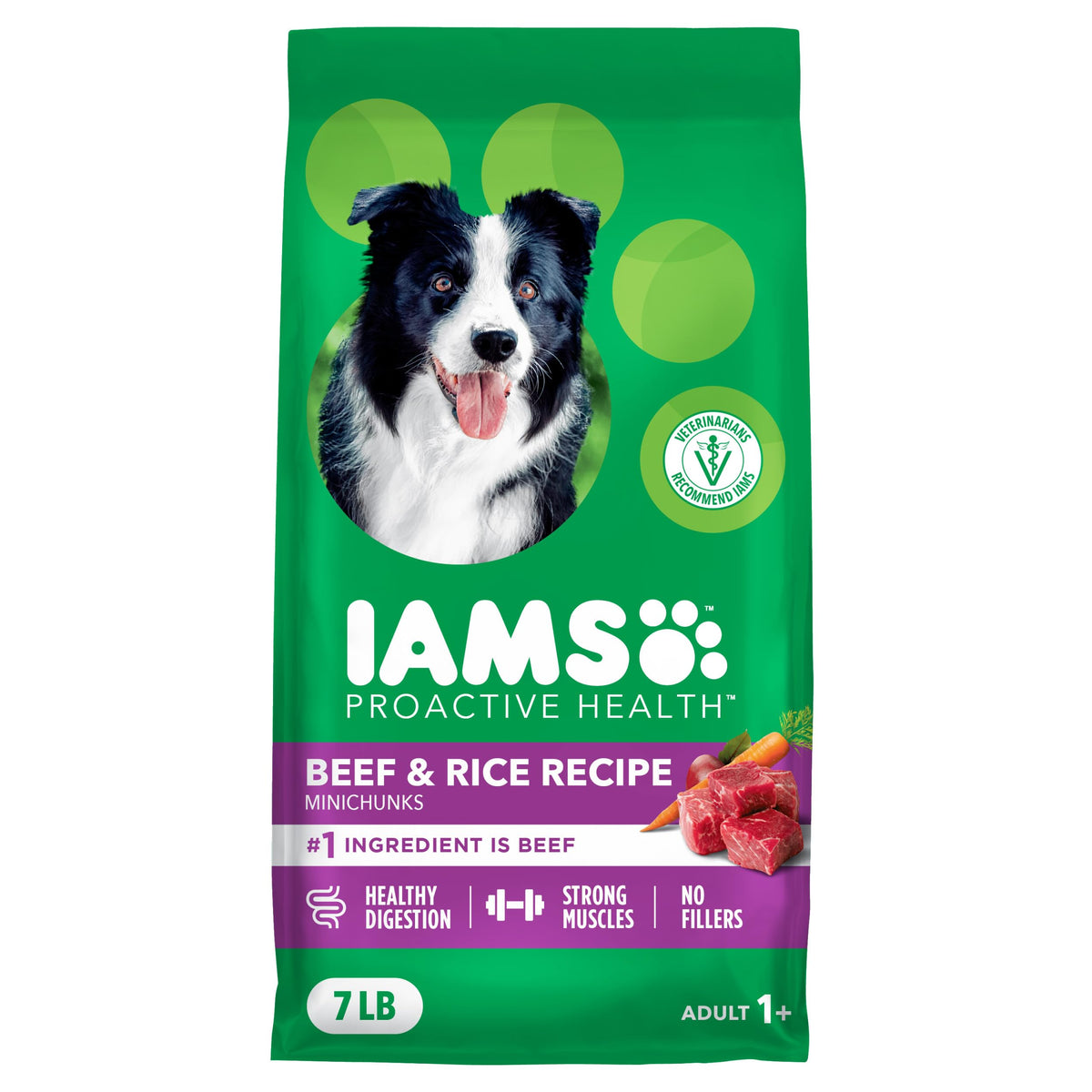 IAMS Proactive Health Adult Minichunks Dry Dog Food, Chicken, 30 lb | Real chicken #1 ingredient, no fillers, natural fiber & prebiotics, Omega-6 fatty acids, antioxidants for immune support