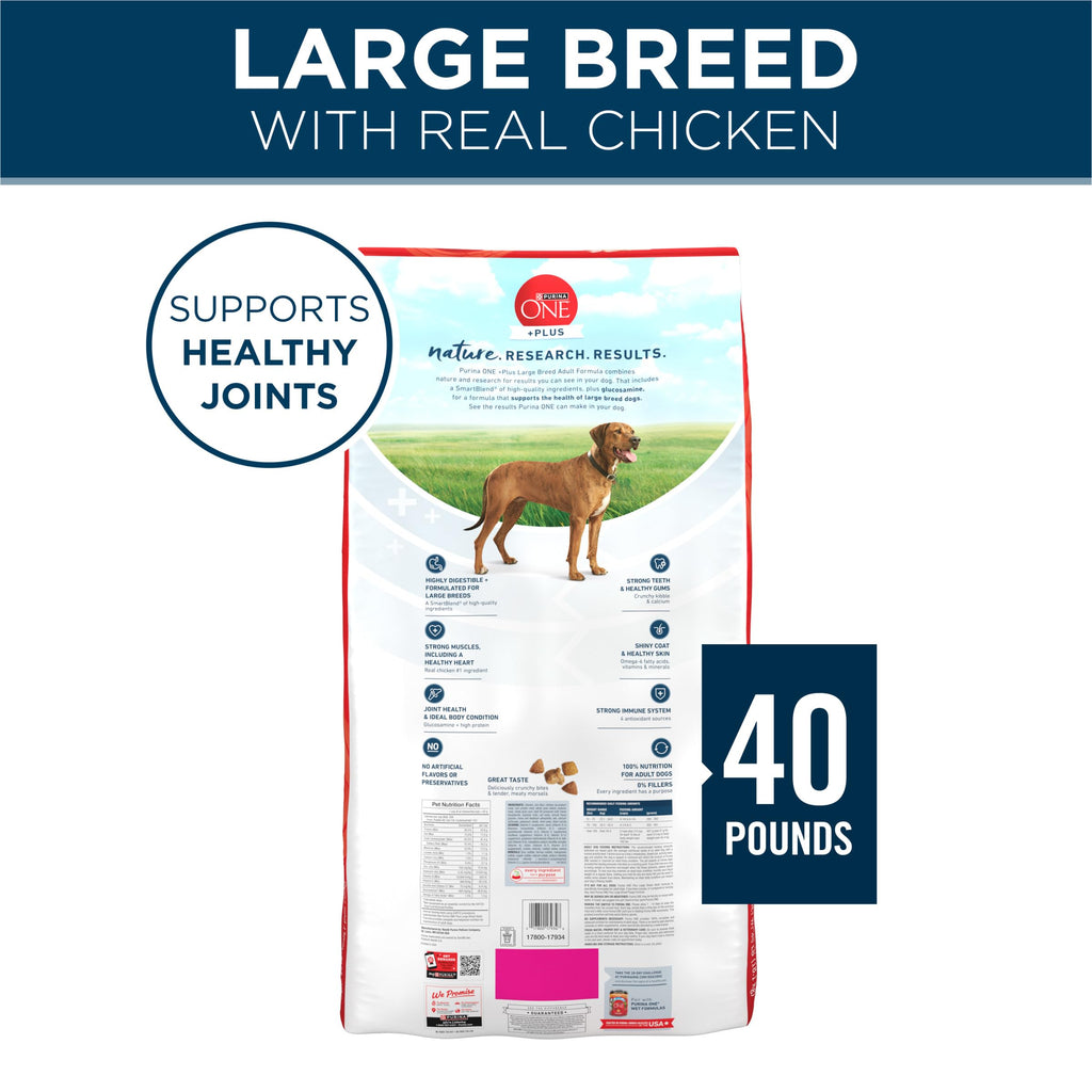 Purina ONE Natural Large Breed Adult Dry Dog Food, +Plus Formula - 16.5 lb. Bag