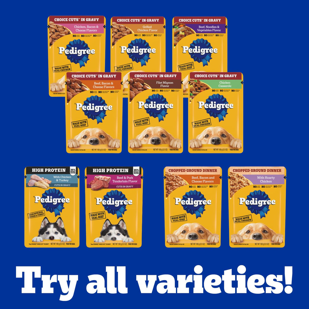 Pedigree Choice Cuts in Gravy Adult Soft Wet Dog Food 24-Count Variety Pack, 3.5 oz. Pouches