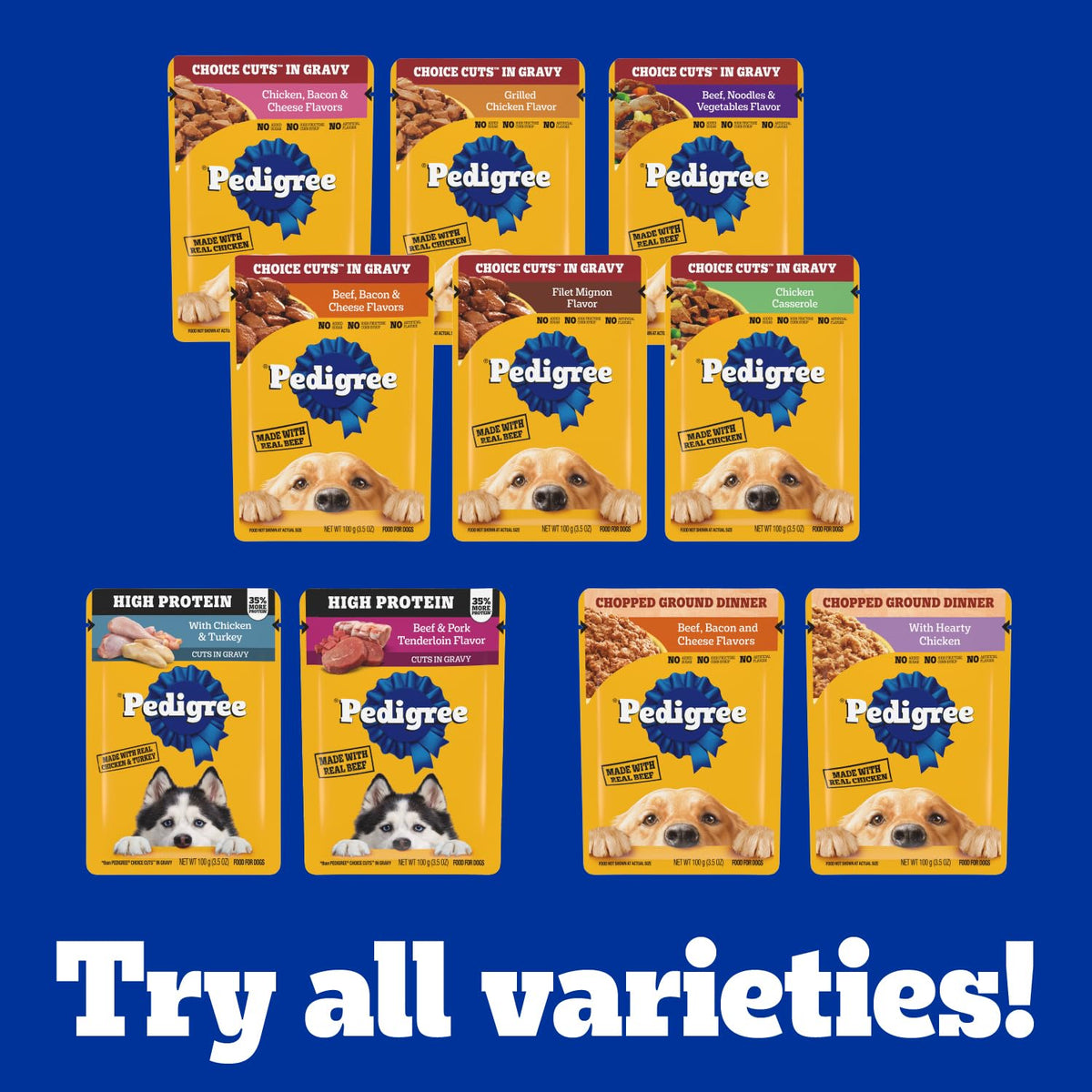 Pedigree Choice Cuts in Gravy Adult Soft Wet Dog Food 24-Count Variety Pack, 3.5 oz. Pouches