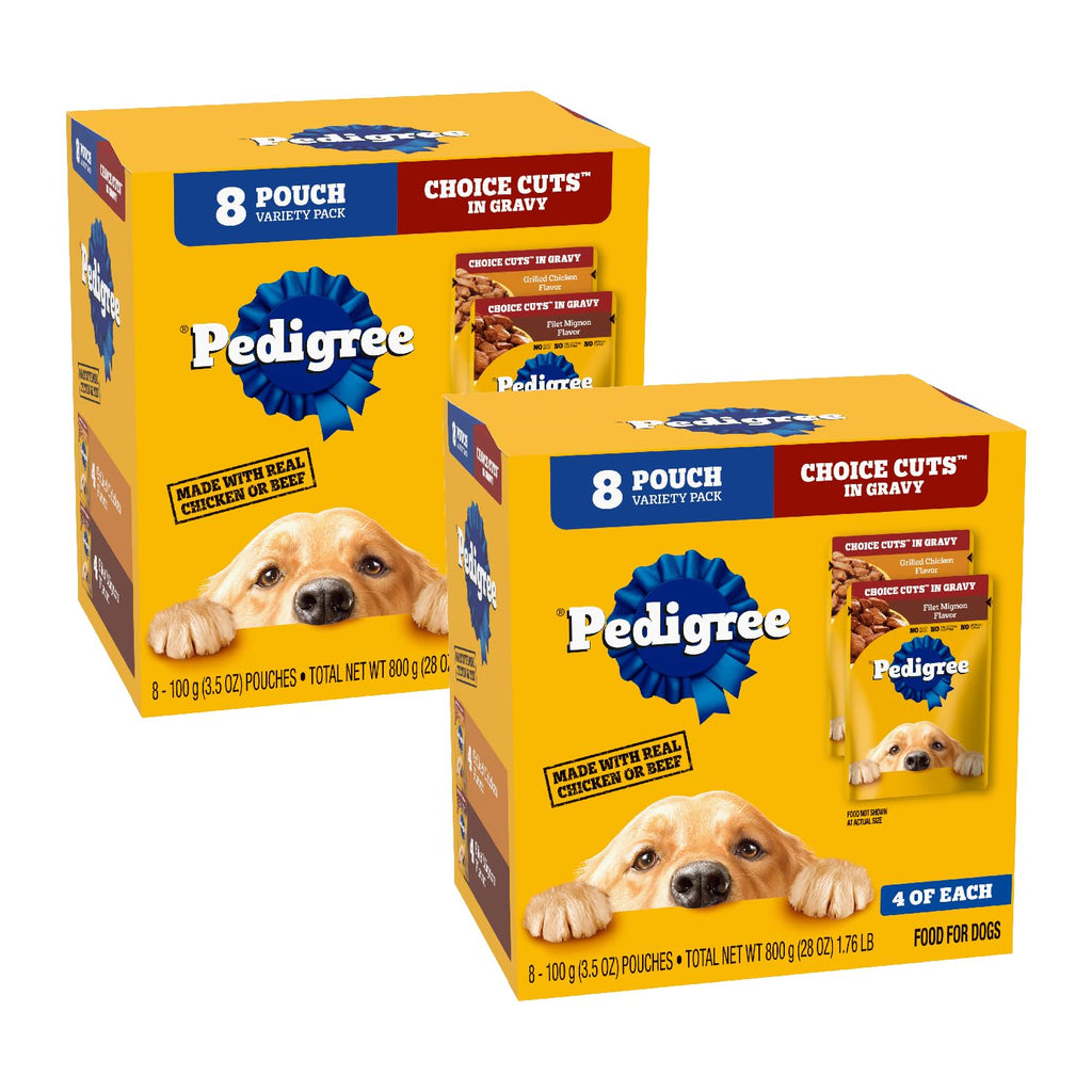 Pedigree Choice Cuts in Gravy Adult Soft Wet Dog Food 24-Count Variety Pack, 3.5 oz. Pouches