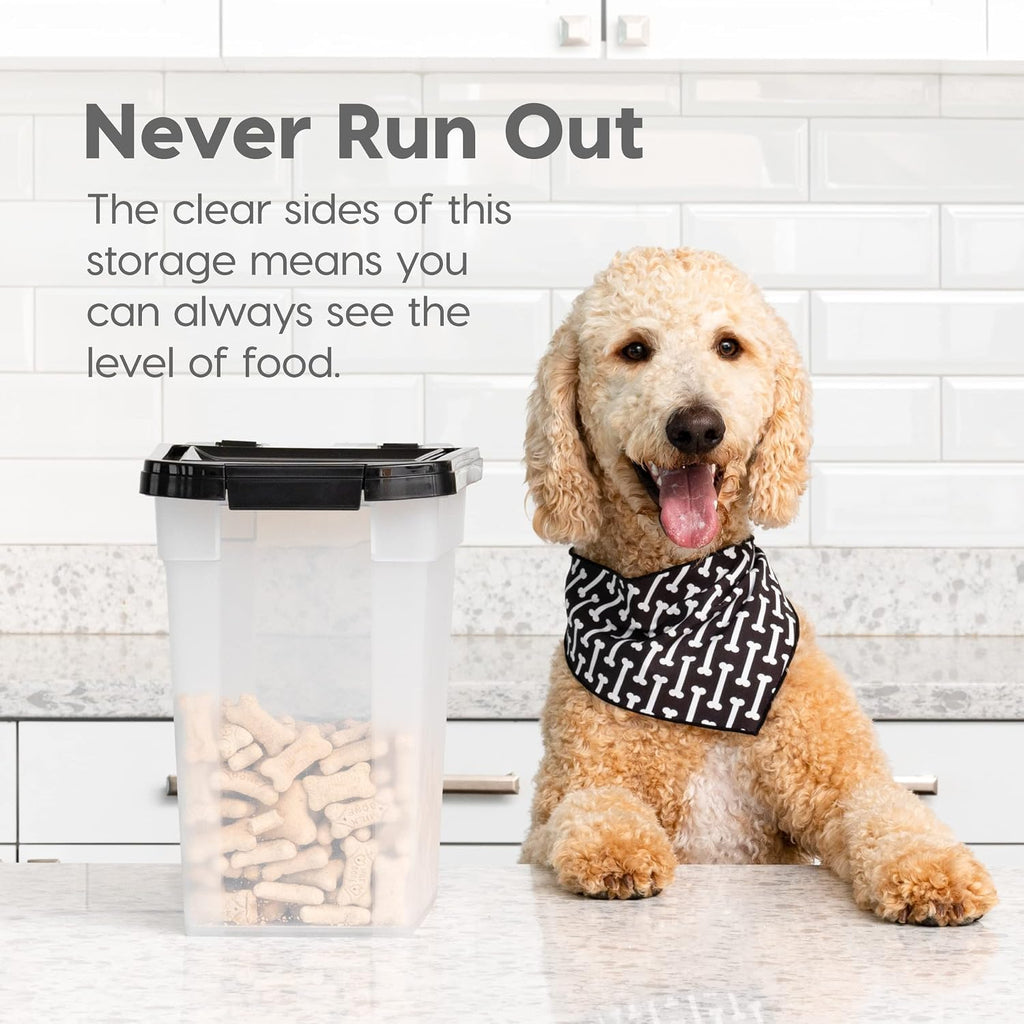 IRIS USA Dog Food Storage Container, Up to 30 lbs, Navy, Made in USA