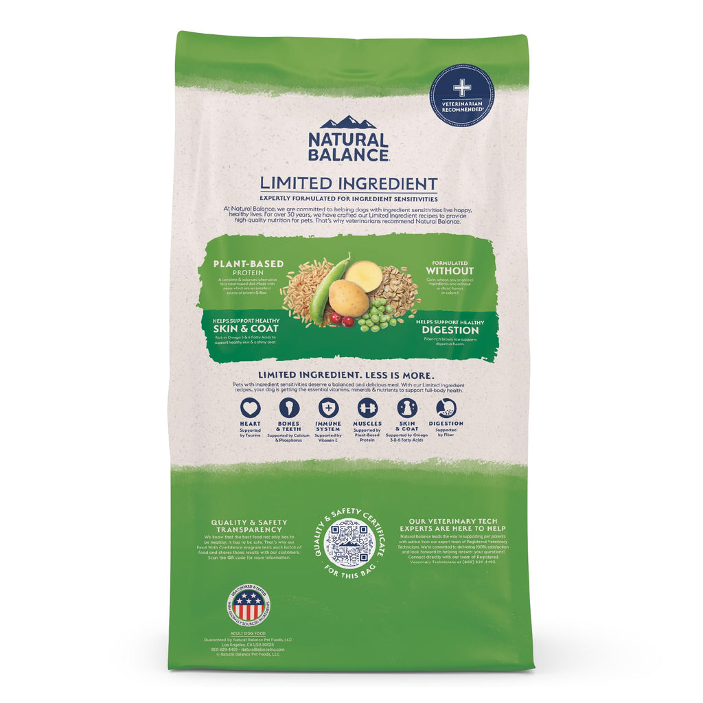 Natural Balance Limited Ingredient Vegetarian Recipe | Adult Dry Dog Food | Vegan | 14-lb. Bag