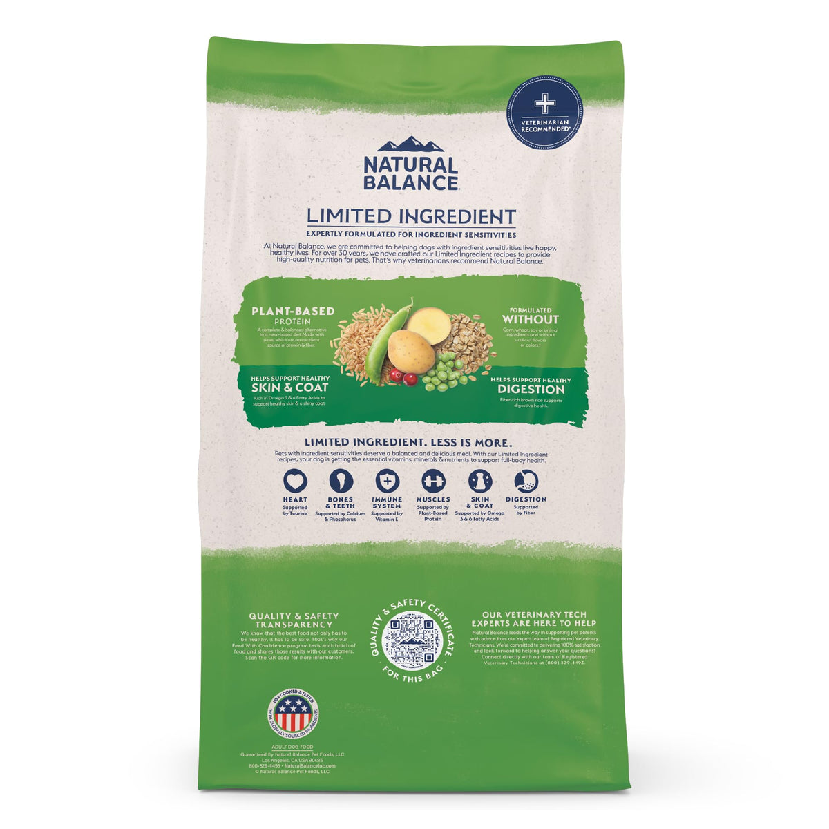 Natural Balance Limited Ingredient Vegetarian Recipe | Adult Dry Dog Food | Vegan | 14-lb. Bag
