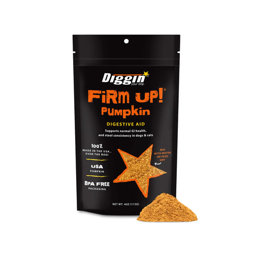Diggin' Your Dog – Firm Up Pumpkin for Dogs & Cats – Fiber Supplement with Pumpkin & Apple Fiber for Cat & Dog Digestive Support – Made in USA, 16 oz