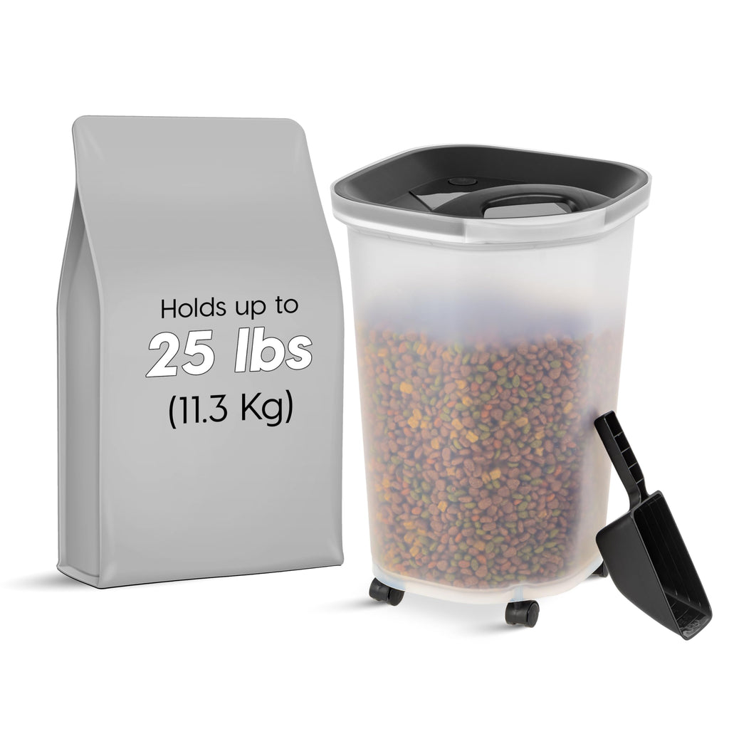 IRIS USA Dog Food Storage Container, Up to 30 lbs, Navy, Made in USA