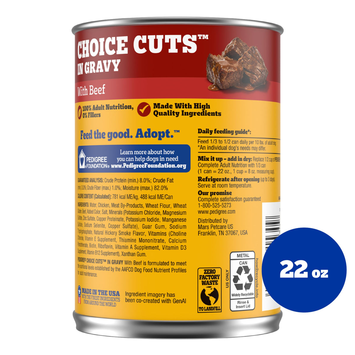 Pedigree Choice Cuts in Gravy Wet Dog Food, Beef, 13.2 oz, 12 count