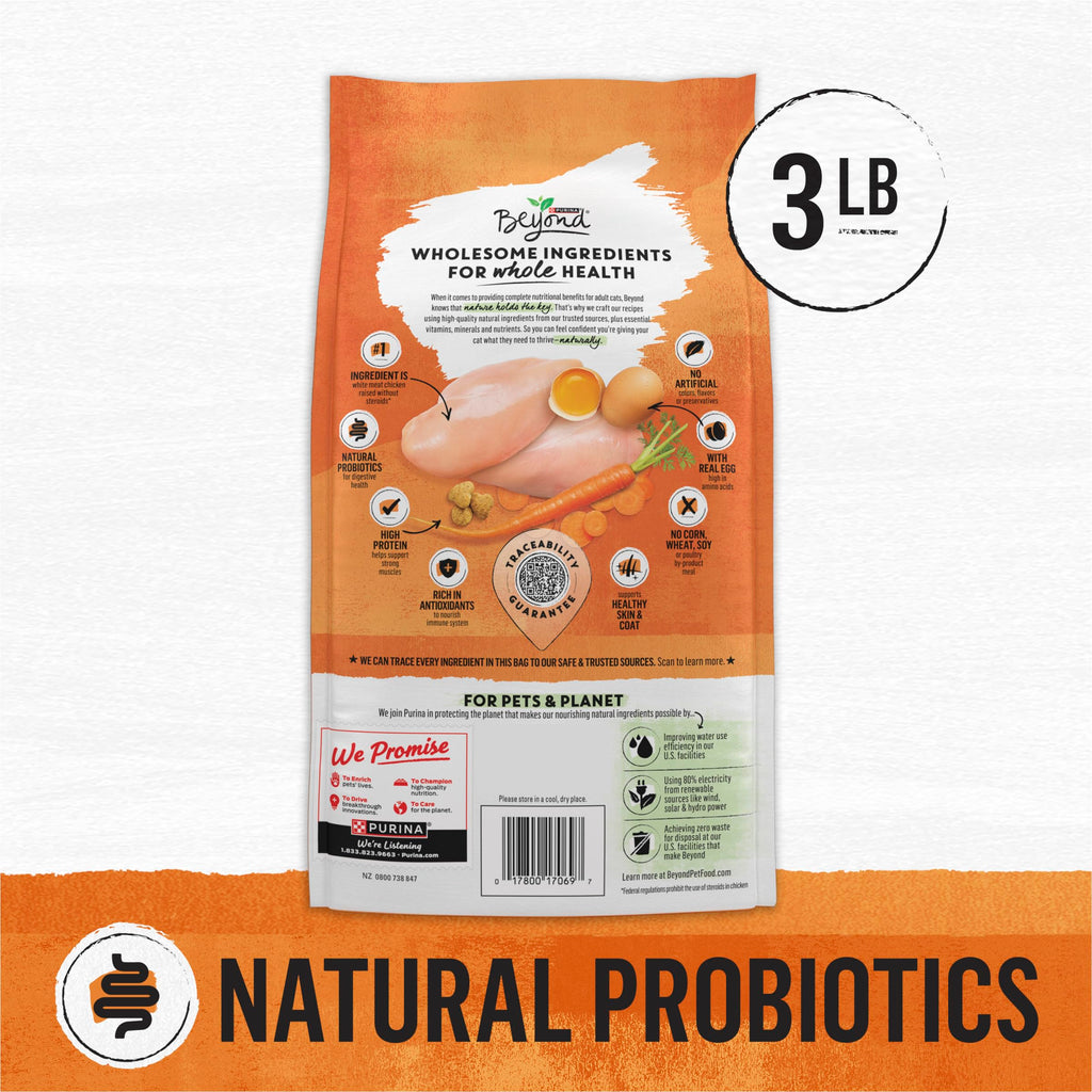 Purina Beyond Grain Free White Meat Chicken and Egg Recipe Natural Cat Food High Protein Cat Food Dry Formula - 16 Lb. Bag