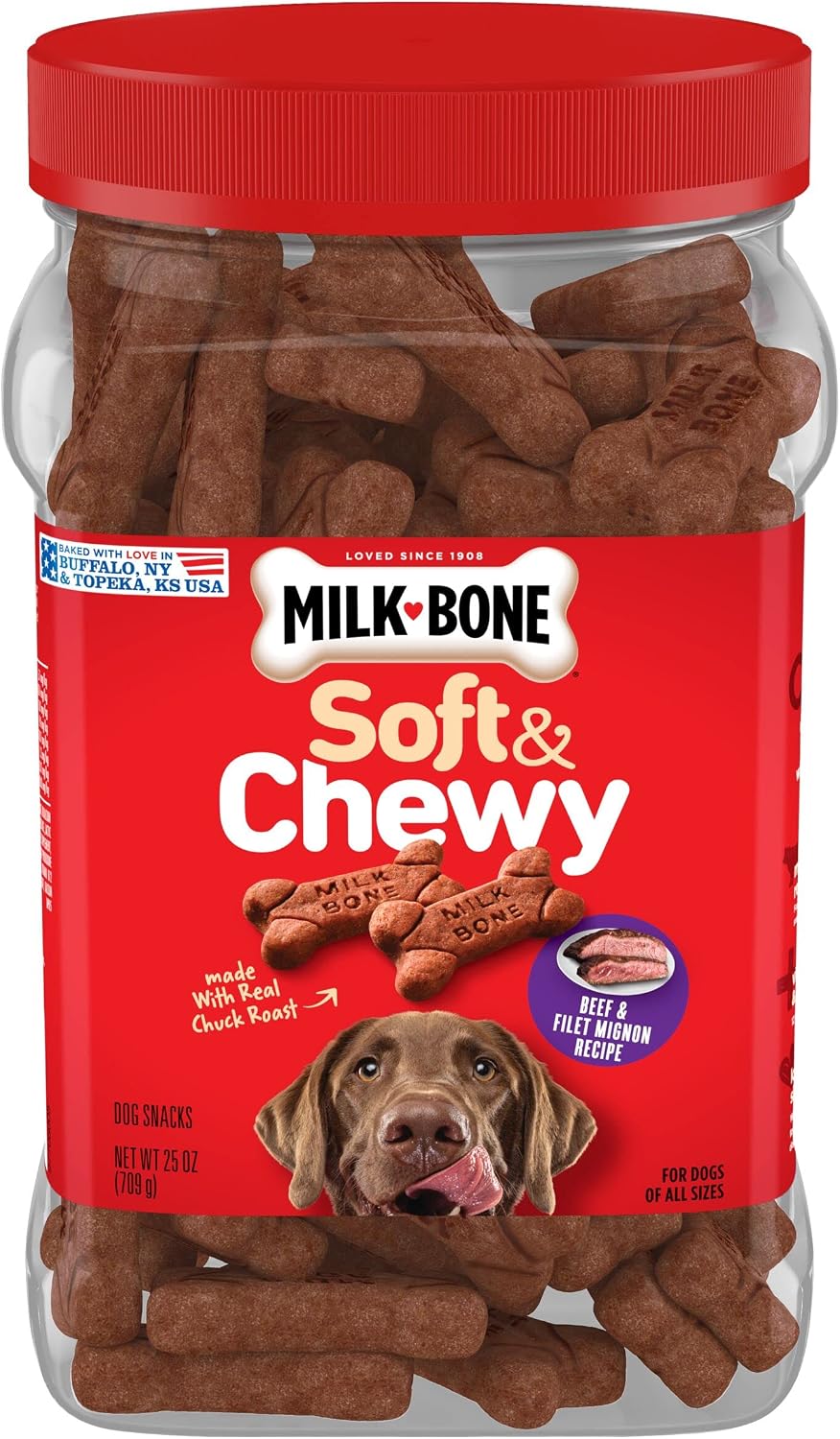 Milk-Bone Soft & Chewy Dog Treats, Made with Real Bacon, 10 Pouches