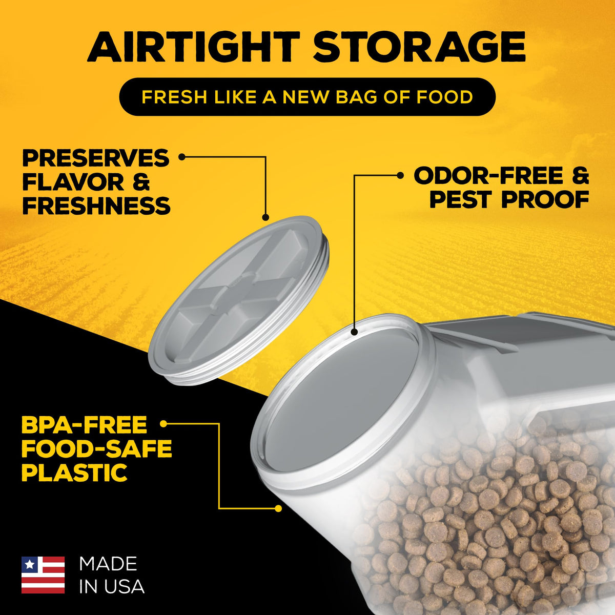 Vittles Vault Airtight Pet Food Storage Container, Fits up to 15lbs