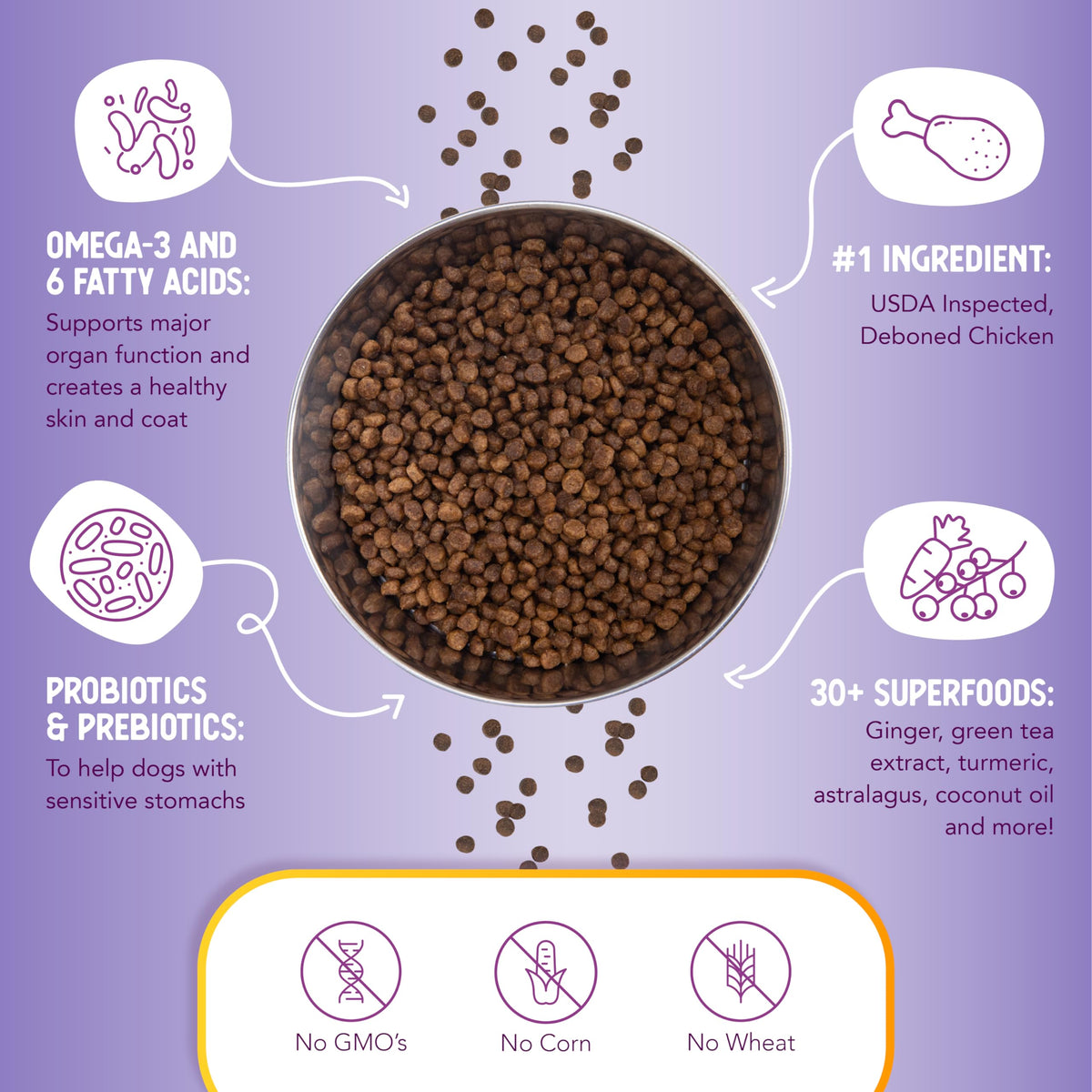 Health Extension Little Bites Dry Dog Food for Toy and Small Breeds, Chicken & Brown Rice Recipe, with Probiotics & Superfoods for Digestion & Coat Health, 30 lb Bag