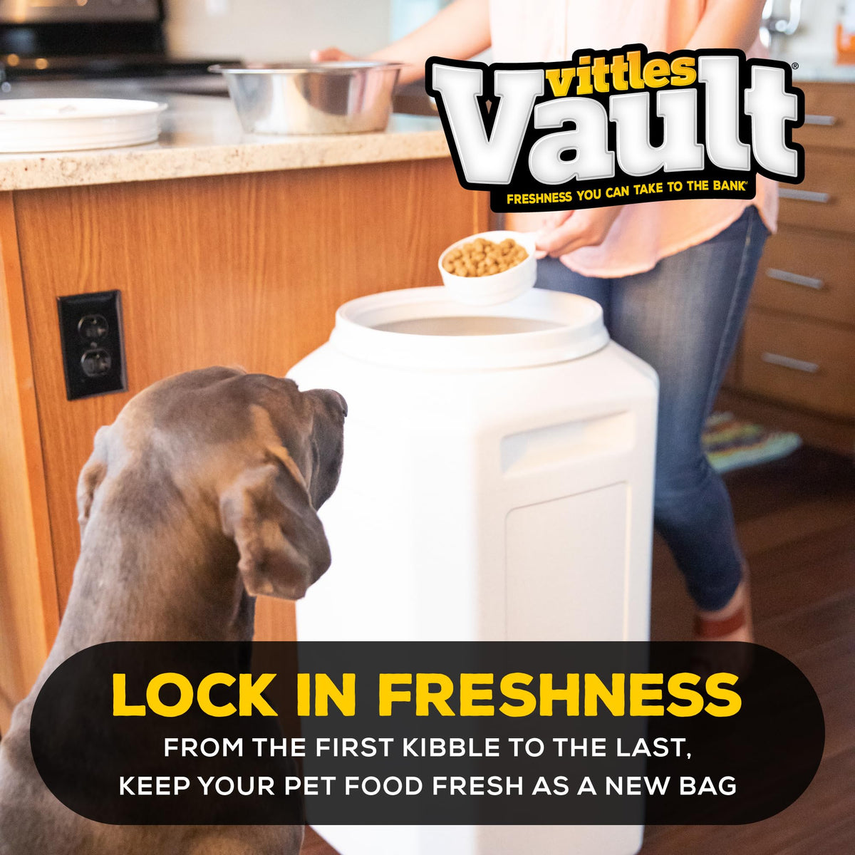 Vittles Vault Airtight Pet Food Storage Container, Fits up to 15lbs
