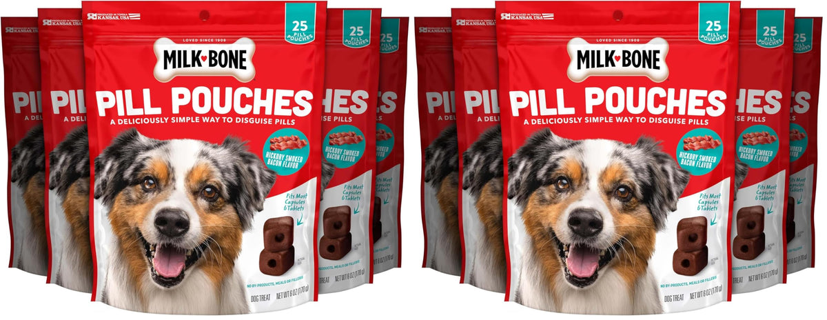 Milk-Bone Pill Pouches Dog Treats With Real Chicken, 25 Count Bags (Pack of 5; 125 Total Treats)