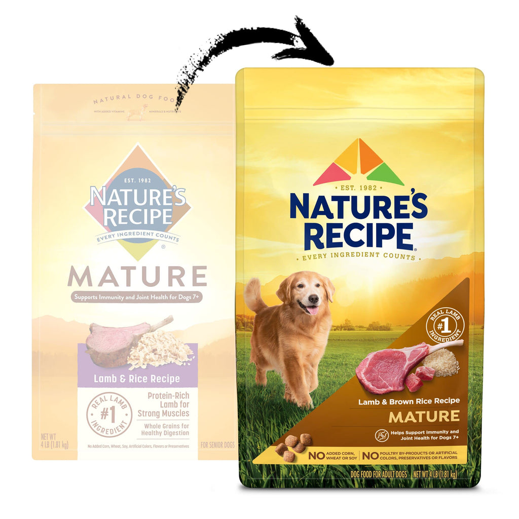 Nature’s Recipe Mature Lamb & Brown Rice Recipe Dry Dog Food, 24 lb. Bag