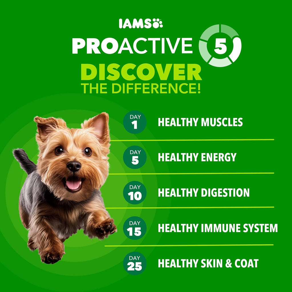 IAMS Proactive Health Dry Dog Food for Small Breeds, Adult Dog Food Dry Recipe, 7 lb. Bag
