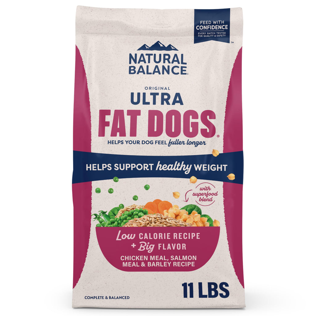 Natural Balance Fat Dogs Low Calorie Dry Dog Food, Chicken Meal, Salmon Meal, Garbanzo Beans, Peas & Oatmeal, 15 Pounds (Packaging May Vary)