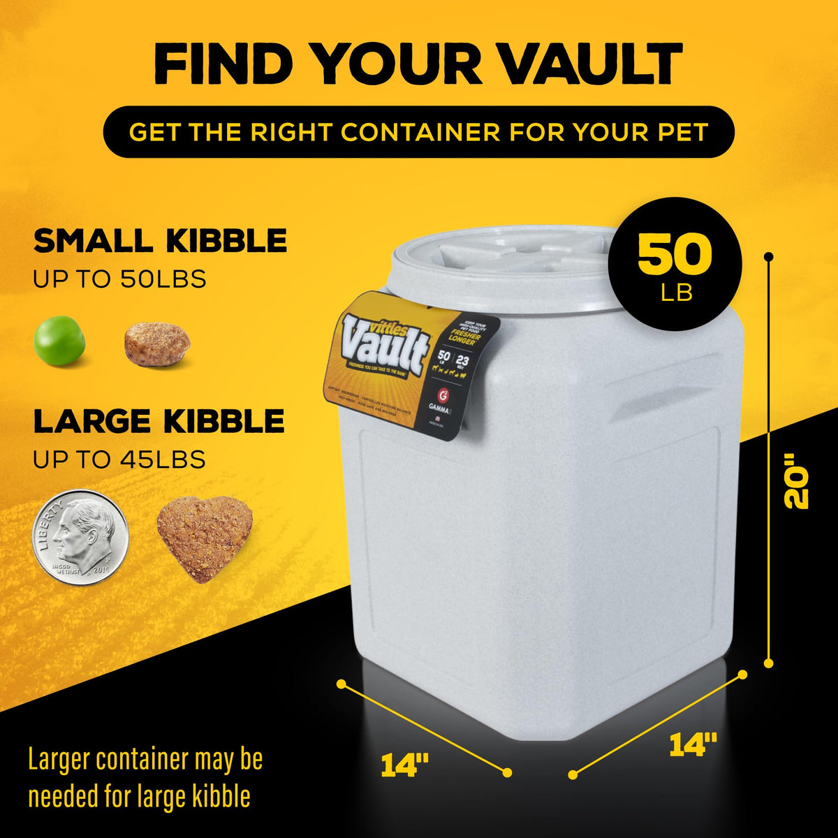 Vittles Vault Airtight Pet Food Storage Container, Fits up to 15lbs