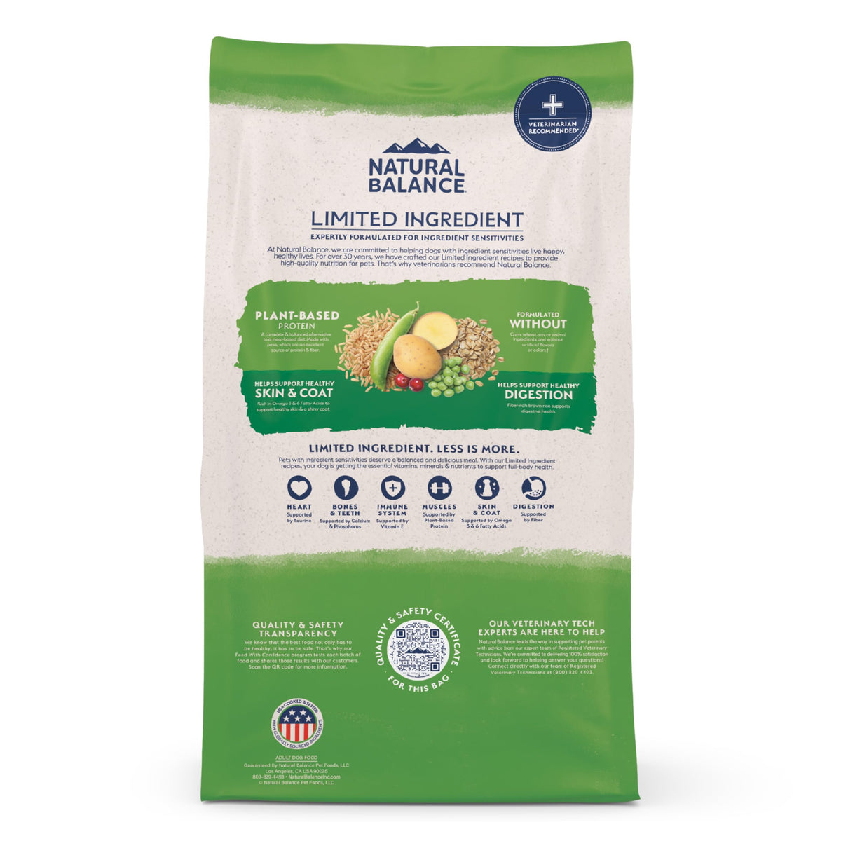 Natural Balance Limited Ingredient Vegetarian Recipe | Adult Dry Dog Food | Vegan | 14-lb. Bag