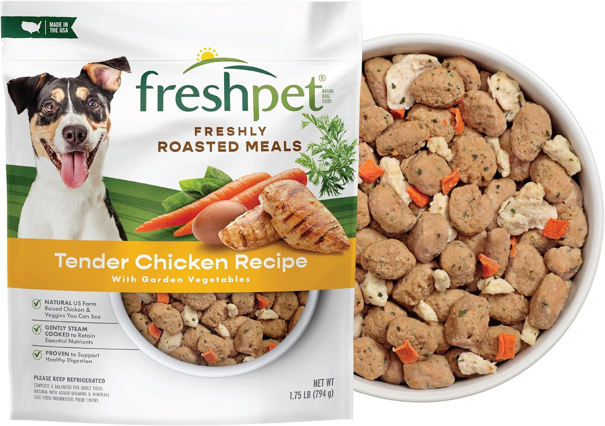 Freshpet Fresh Dog Food, Freshly Roasted Meals, Tender Chicken Recipe, 5.5 lb