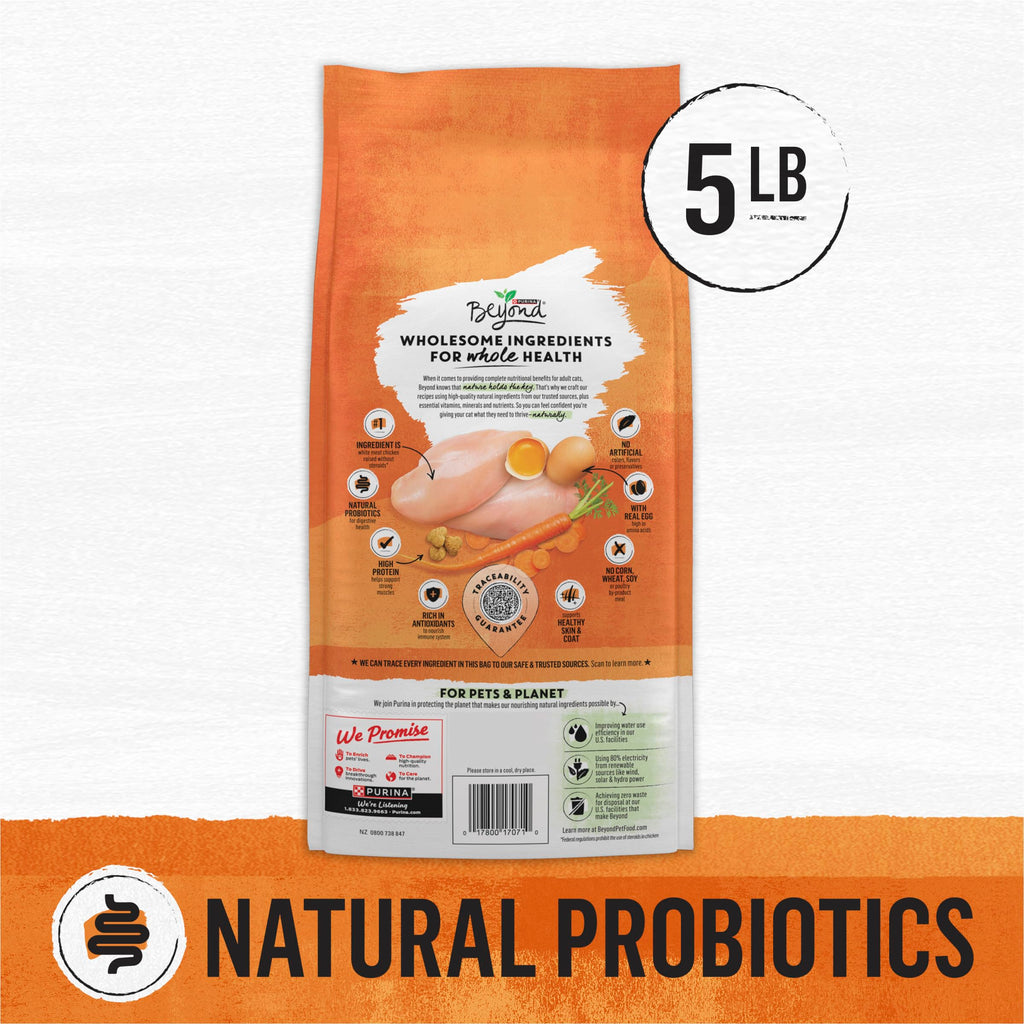 Purina Beyond Grain Free White Meat Chicken and Egg Recipe Natural Cat Food High Protein Cat Food Dry Formula - 16 Lb. Bag
