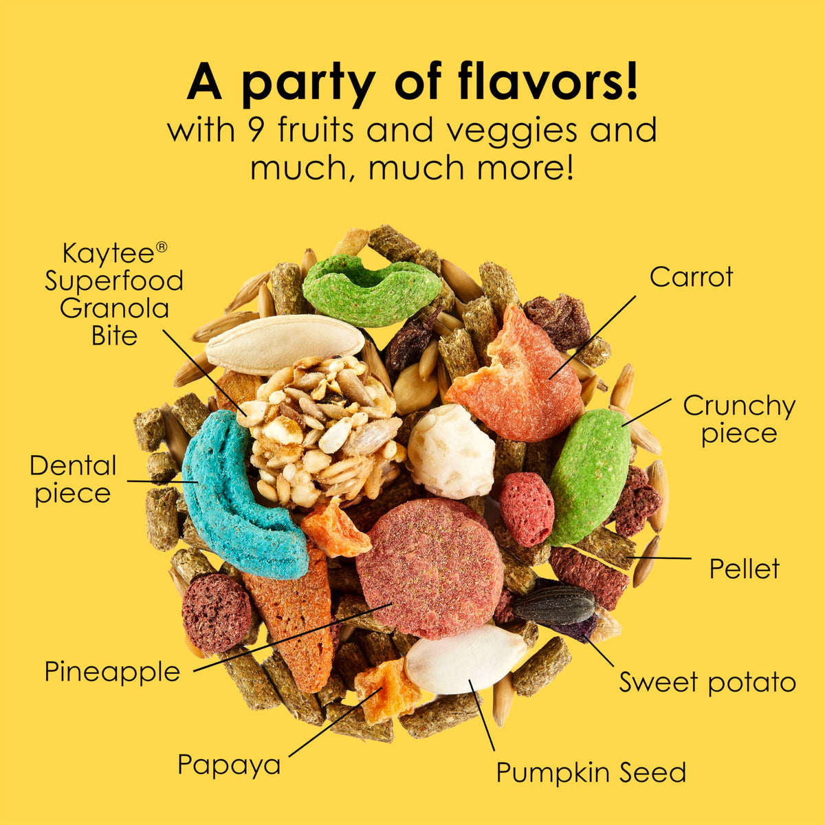 Kaytee Fiesta Rabbit Food, Nutritious and Fun Blend, Supports Dental Health and Digestion, 20 pounds