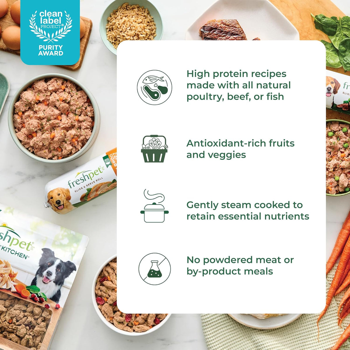 Freshpet Fresh Dog Food, Freshly Roasted Meals, Tender Chicken Recipe, 5.5 lb